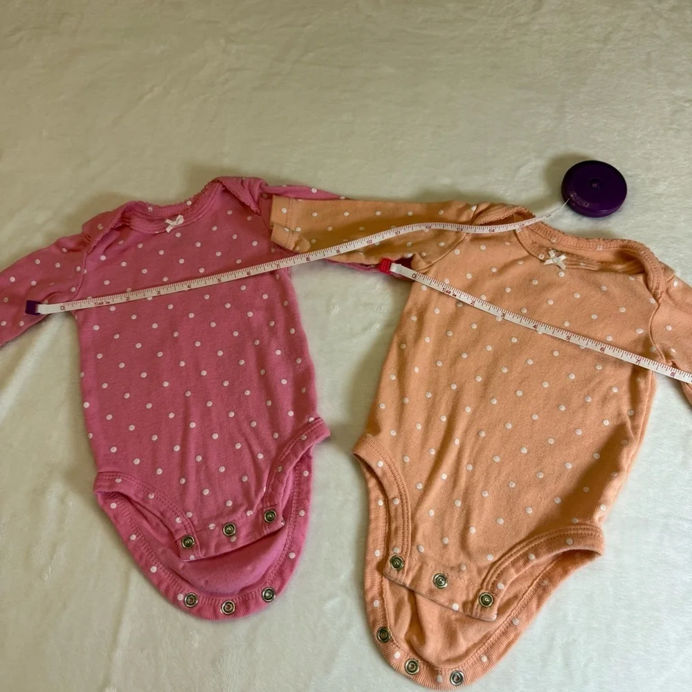 Carter's Pink and Orange Polka Dot Bodysuit Duo